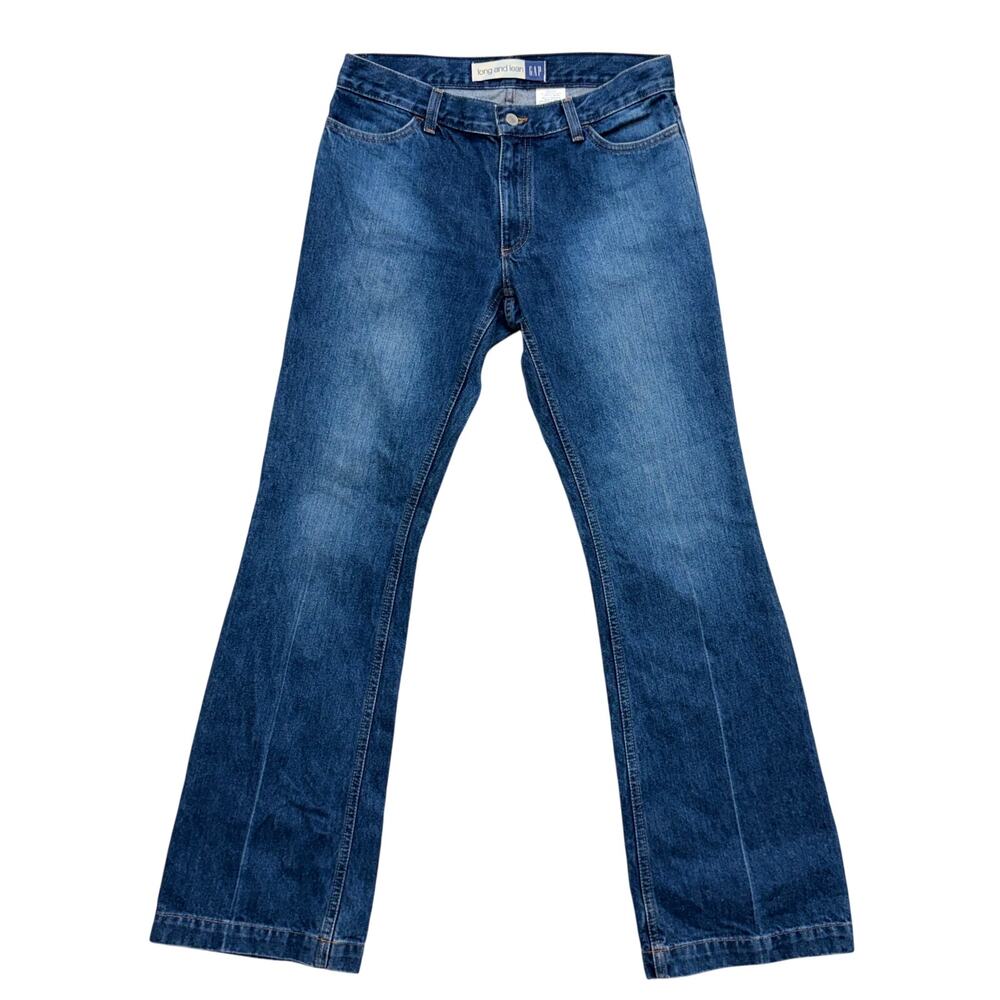 Vintage GAP Jeans Low Rise Wide Leg Flare Long and Lean Denim Size 8 (31x32)
